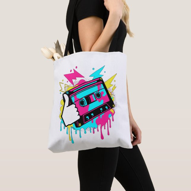 Bolso De Tela Thumbs-Up De Neon Funk (Detalle)