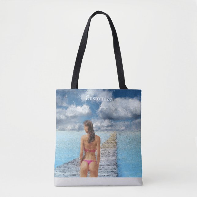 Bolso De Tela Thunder_Cove, Chica de bikini (Anverso)