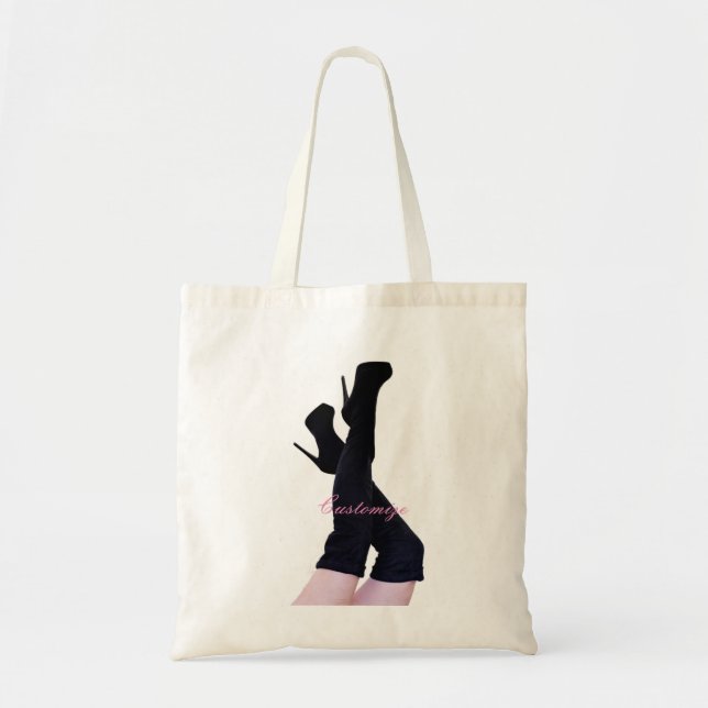 Bolso De Tela Thunder_Cove con aletas de cuero negro de altura a (Frente)