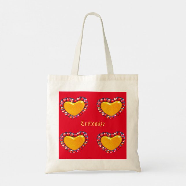 Bolso De Tela Thunder_Cove de corazón dorado (Reverso)