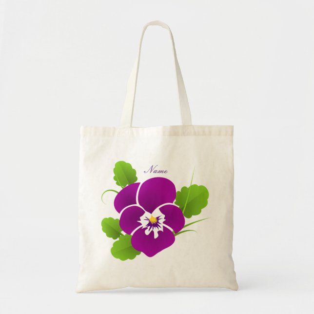 Bolso De Tela Thunder_Cove de la flor de color púrpura (Frente)