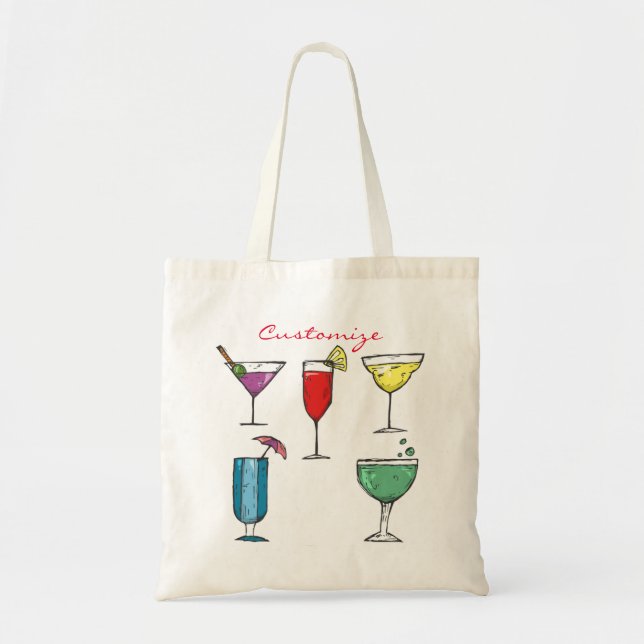 Bolso De Tela Thunder_Cove, variedad de bebidas de cóctel (Frente)