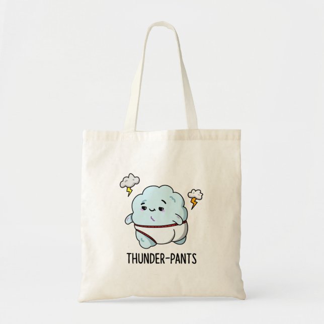 Bolso De Tela Thunderpantalones Funny Cloud Underwear Pun (Frente)