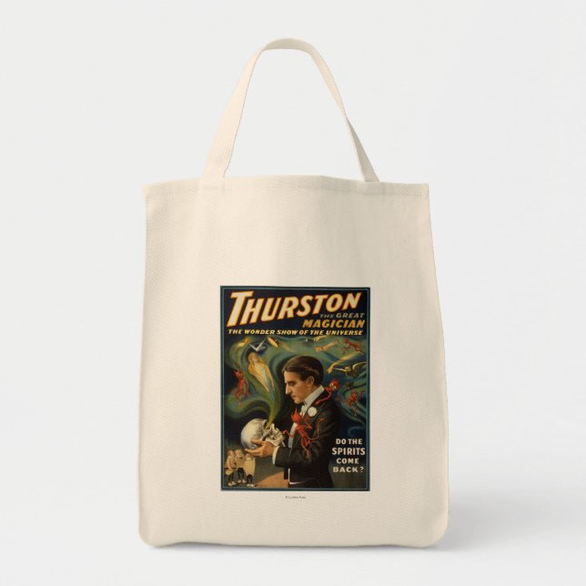 Bolso De Tela Thurston el gran mago mago del cráneo (Frente)