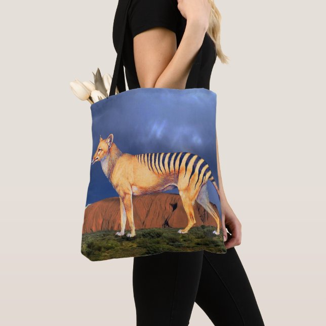 Bolso De Tela Thylacine (tigre tasmano) (Detalle)