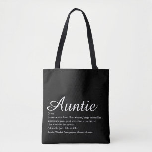 Bolso De Tela Tía Definición Cita Escritura Negro y Blanco