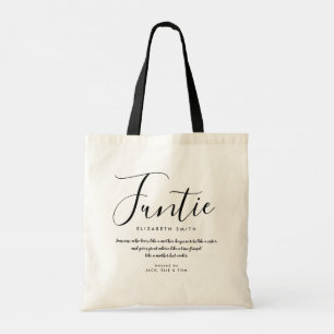 Bolso De Tela Tía divertida elegante letra mayúscula cita divert