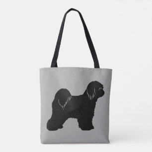 Bolso De Tela Tíbet Terrier Dog Rama Silhouette