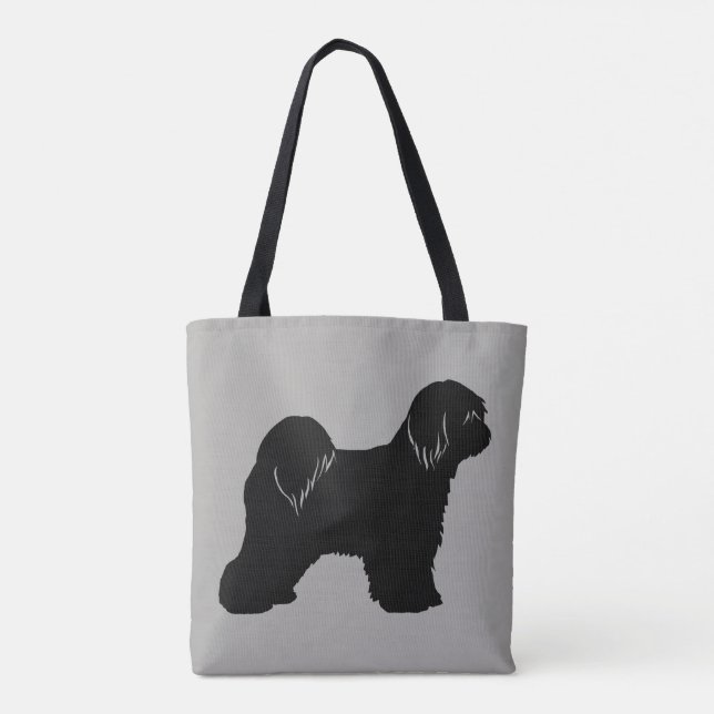 Bolso De Tela Tíbet Terrier Dog Rama Silhouette (Reverso)