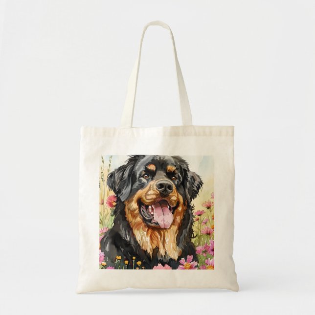 Bolso De Tela Tibetano Mastiff Tote Bag acuarela Perro (Frente)