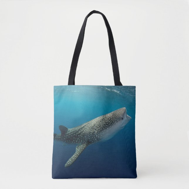Bolso De Tela Tiburón Ballena Nadando (Anverso)