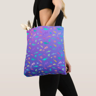 Bolso De Tela Tiburón colorido bajo el Fiesta de la escuela de m