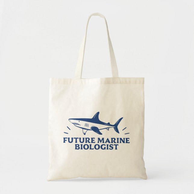 Bolso De Tela Tiburón estudiantil de biología marina en el futur (Frente)