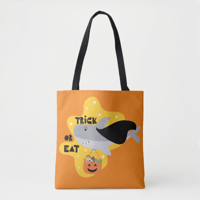 Bolso De Tela Tiburón Halloween Treat (Anverso)