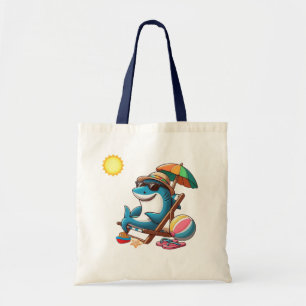 Bolso De Tela Tiburón personalizado lindo costero/playa