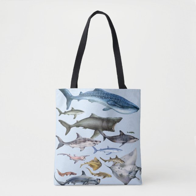 Bolso De Tela Tiburones del mundo (Anverso)