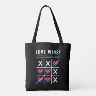 Bolso De Tela Tic Tac Toe Love gana el orgullo bisexual LGBTQ