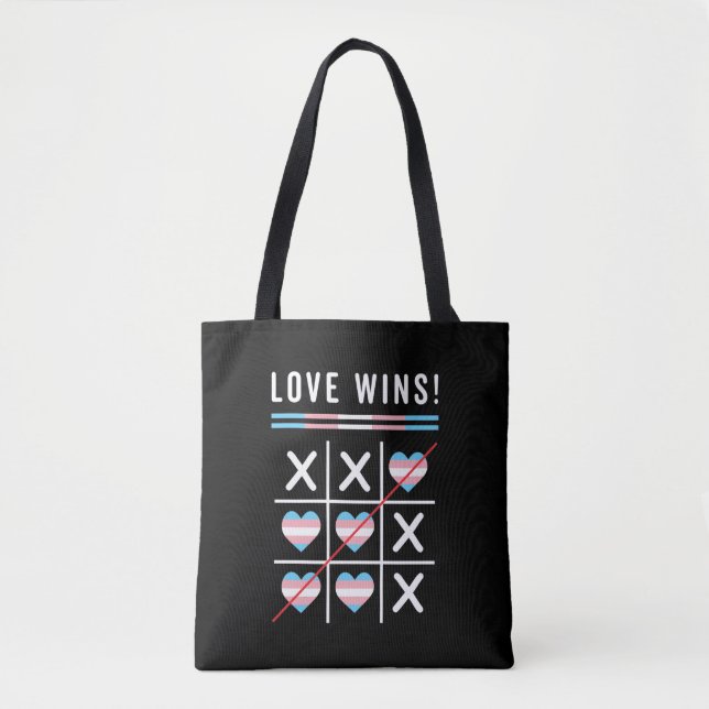 Bolso De Tela Tic Tac Toe Love gana el orgullo transgénero LGBTQ (Anverso)