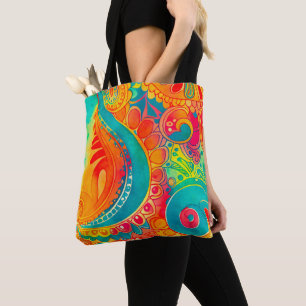 Bolso De Tela Tie Dye Boho Hippy Paz de los 60