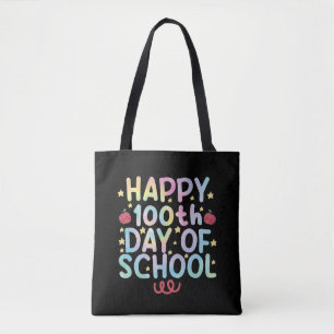 Bolso De Tela Tie Dye Feliz 100.º Día De Escuela Profesor Estudi