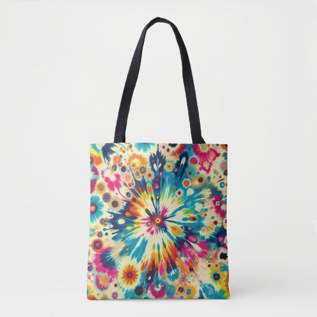 Bolso De Tela Tie Dye Pop Art (Anverso)
