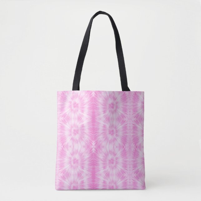Bolso De Tela Tiedye Pink Spiral Hippie Tye Dye (Anverso)