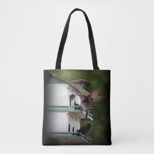 Bolso De Tela Tiempo de alimentación de Purple Martin