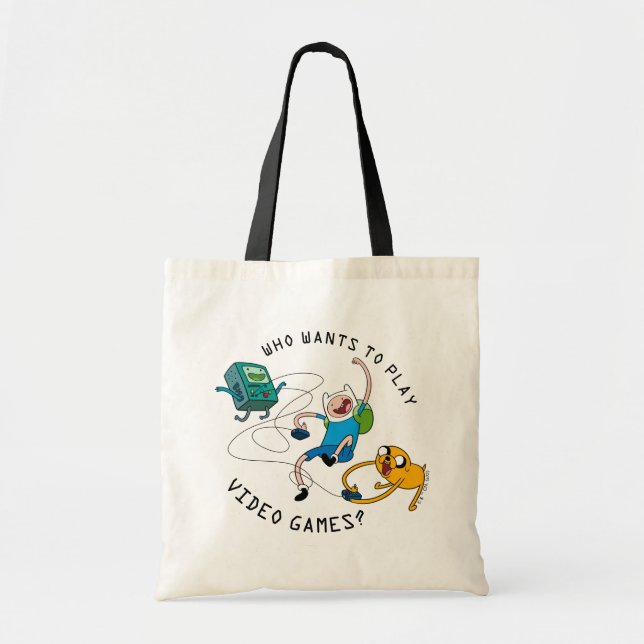 Bolso De Tela Tiempo de aventura | Finn & Jake Play con BMO (Frente)