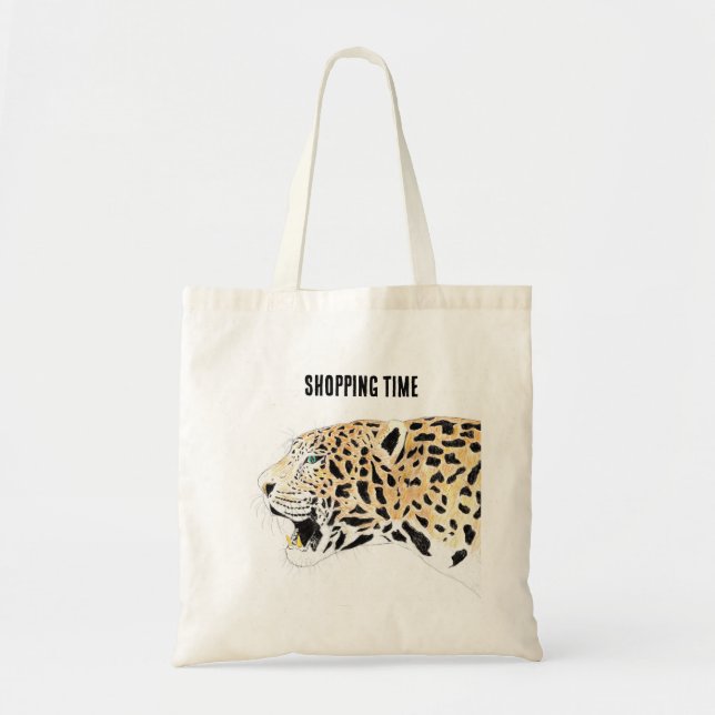 Bolso De Tela Tiempo de compras Leopard (Frente)