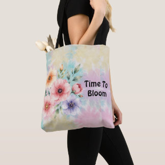 Bolso De Tela Tiempo de Florecer Flores Tie Dye
