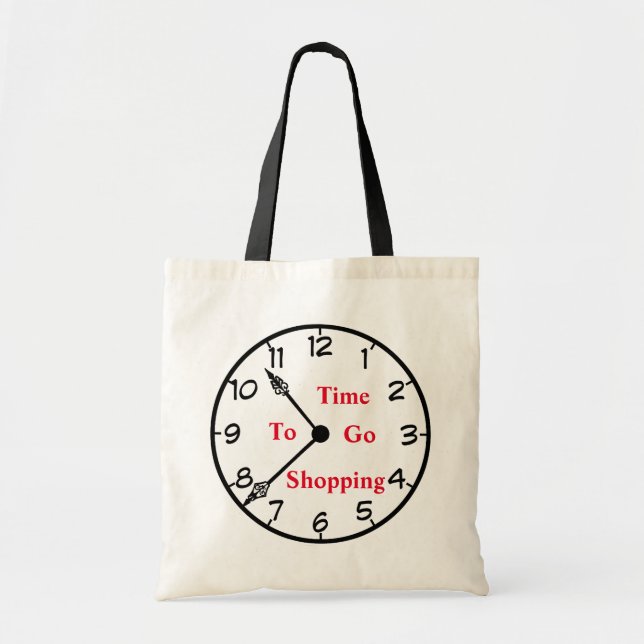 Bolso De Tela Tiempo de ir de compras (Frente)