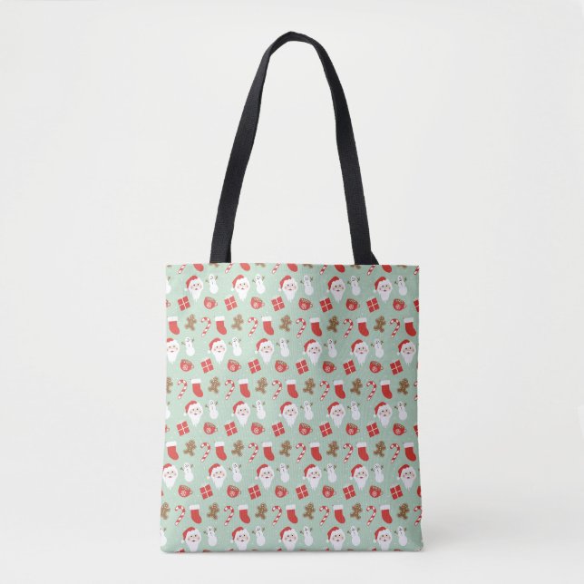 Bolso De Tela Tiempo de Navidad   (Anverso)