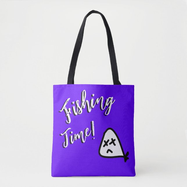 Bolso De Tela ¡tiempo de pesca! (Anverso)