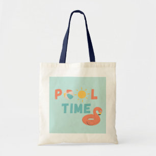 Bolso De Tela tiempo de pool. Playa de la piscina de totes y bol