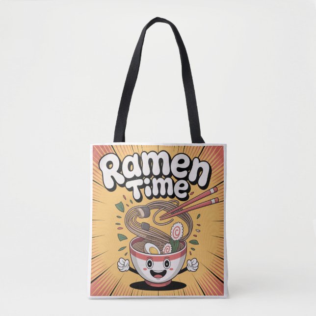 Bolso De Tela Tiempo de Ramen - Personalizado lindo Ramen Bowl (Anverso)