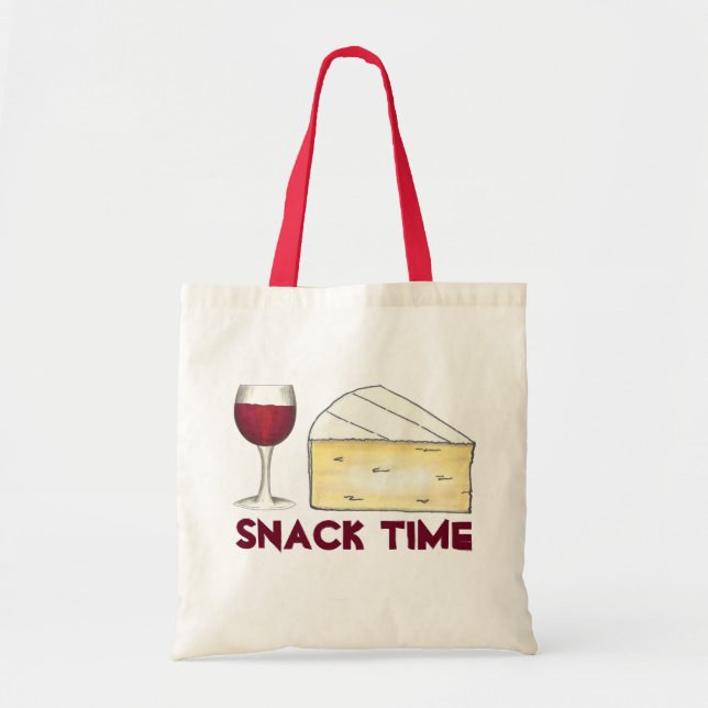 Bolso De Tela Tiempo de refrigerio Vino Merlot Rojo + Degustació (Frente)