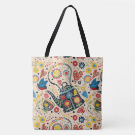 Bolso De Tela Tiempo de té en todo el Tote de impresión - Ver ha