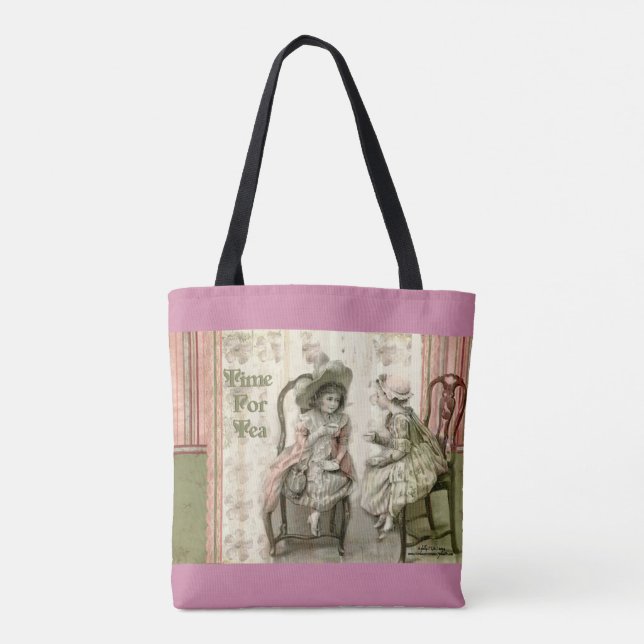 Bolso De Tela Tiempo Para El Té (Reverso)