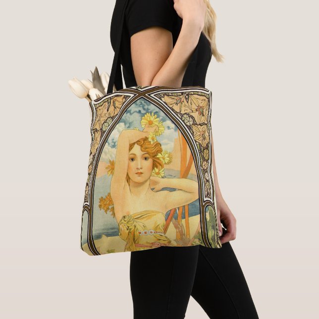 Bolso De Tela Tiempos del día, brillo del día de Mucha (Detalle)