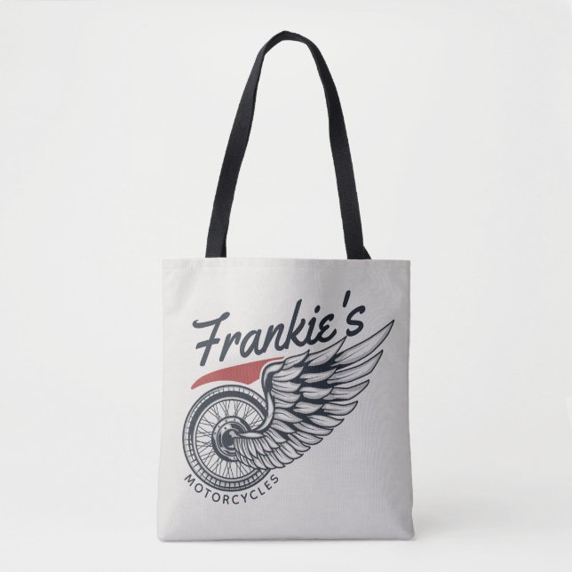 Bolso De Tela Tienda personalizada de motocicletas Volando en bi (Anverso)