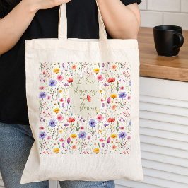 Bolso De Tela Tiendas de amor y flores silvestres coloridas