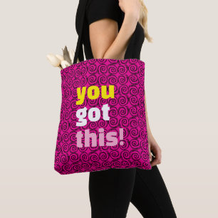Bolso De Tela ¡TIENES ESTO! Fuscia y Tote de espiral negra