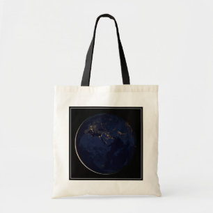 Bolso De Tela Tierra completa con luces de la ciudad