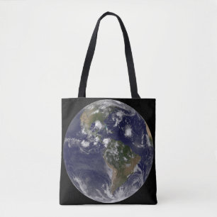 Bolso De Tela Tierra Completa Que Muestra Tormentas Tropicales E