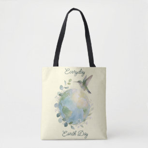 Bolso De Tela Tierra Todos Los Días Colibrí Pájaro