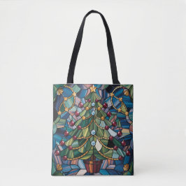 Bolso De Tela Tiffany-Style Stained Glass Christmas Tree