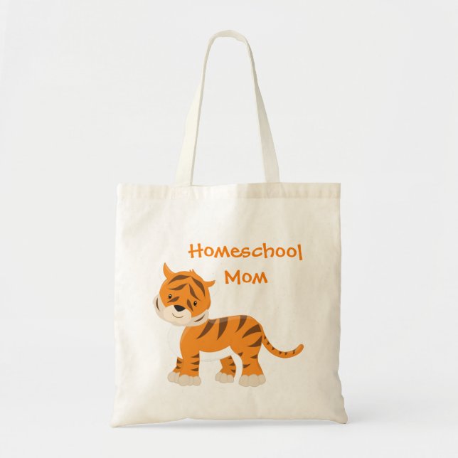 Bolso De Tela Tiger Homeschoa Mom (Frente)