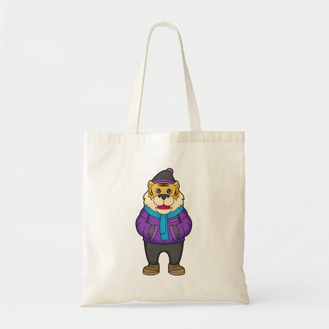 Bolso De Tela Tiger Scarf Beanie (Frente)