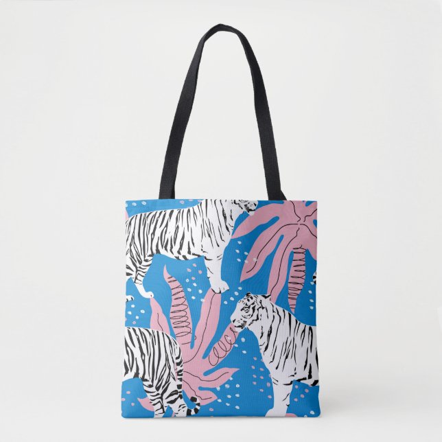 Bolso De Tela Tiger seamless pattern,wild animal background,tren (Anverso)