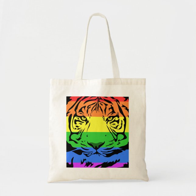 Bolso De Tela Tigre arcoiris (Frente)